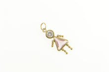 Load image into Gallery viewer, 14K October Birthstone Baby Syn. Pink Topaz Charm/Pendant Yellow Gold