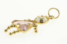 Load image into Gallery viewer, 14K October Birthstone Baby Syn. Pink Topaz Charm/Pendant Yellow Gold