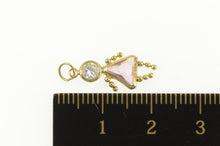 Load image into Gallery viewer, 14K October Birthstone Baby Syn. Pink Topaz Charm/Pendant Yellow Gold