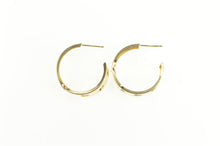 Load image into Gallery viewer, 14K Walt Disney Mickey Mouse Squared Hoop Earrings Yellow Gold