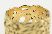 Load image into Gallery viewer, 14K Ornate Forget Me Not Blossom Flower Band Ring Yellow Gold
