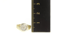 Load image into Gallery viewer, 10K Diamond Round Watch Band Style Statement Ring Yellow Gold