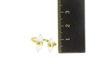 Load image into Gallery viewer, Sterling Silver Opalite Point Inset Ornate Open Face Crystal Ring