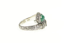 Load image into Gallery viewer, Sterling Silver 14k Gold Green Chalcedony Crocodile Cayman Ring