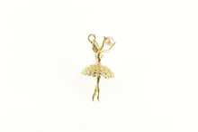 Load image into Gallery viewer, 14K 3D Retro Pearl Ballerina Ballet Dancer Charm/Pendant Yellow Gold
