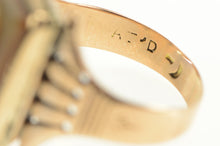 Load image into Gallery viewer, 14K Ornate Carved Coral Shell Cameo Statement Ring Yellow Gold