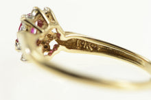 Load image into Gallery viewer, 10K Marquise Ruby Diamond Halo Engagement Ring Yellow Gold