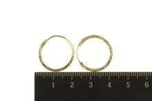 Load image into Gallery viewer, 12K Geometric Zig Zag Pattern Squared Hoop Earrings Yellow Gold