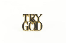 Load image into Gallery viewer, 14K Try God Word Cut Out Tiffany & Co. Lapel Pin/Brooch White Gold