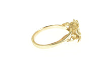 Load image into Gallery viewer, 14K Diamond Plumeria Flower Ornate Blossom Ring Yellow Gold