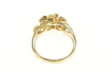 Load image into Gallery viewer, 14K Diamond Plumeria Flower Ornate Blossom Ring Yellow Gold