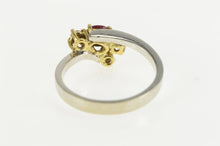 Load image into Gallery viewer, 14K 0.68 Ctw Natural Ruby Diamond Cluster Ring White Gold