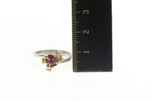 Load image into Gallery viewer, 14K 0.68 Ctw Natural Ruby Diamond Cluster Ring White Gold