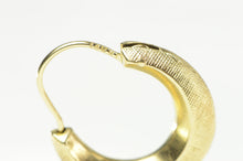 Load image into Gallery viewer, 14K Crosshatch Textured Puffy Hoop Statement Earrings Yellow Gold