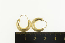 Load image into Gallery viewer, 14K Crosshatch Textured Puffy Hoop Statement Earrings Yellow Gold