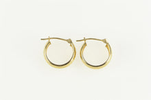 Load image into Gallery viewer, 14K Diamond Cut Grooved Squared Wide Hoop Earrings Yellow Gold