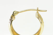 Load image into Gallery viewer, 14K Diamond Cut Grooved Squared Wide Hoop Earrings Yellow Gold