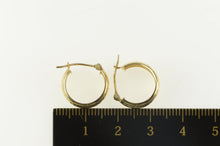 Load image into Gallery viewer, 14K Diamond Cut Grooved Squared Wide Hoop Earrings Yellow Gold