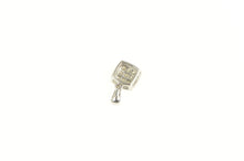 Load image into Gallery viewer, 14K Princess Cut Diamond Halo Squared Cluster Pendant White Gold