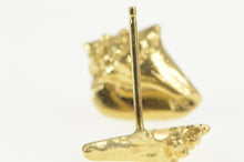 Load image into Gallery viewer, 14K 3D Conch Sea Shell Ocean Motif Stud Earrings Yellow Gold