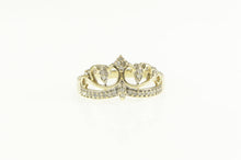 Load image into Gallery viewer, 10K Diamond Crown Tiara Princess Queen Promise Ring Yellow Gold