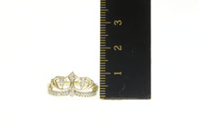 Load image into Gallery viewer, 10K Diamond Crown Tiara Princess Queen Promise Ring Yellow Gold