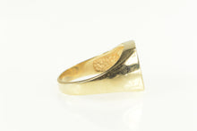 Load image into Gallery viewer, 10K Black Onyx Diamond Squared Men's Statement Ring Yellow Gold