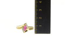 Load image into Gallery viewer, 10K Marquise Natural Ruby Diamond Bypass Ring Yellow Gold