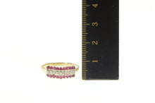 Load image into Gallery viewer, 10K Ruby Diamond Tiered Squared Statement Band Ring Yellow Gold