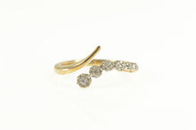Load image into Gallery viewer, 10K Graduated Diamond Flower Cluster Bypass Ring Yellow Gold
