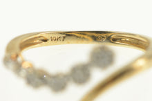 Load image into Gallery viewer, 10K Graduated Diamond Flower Cluster Bypass Ring Yellow Gold