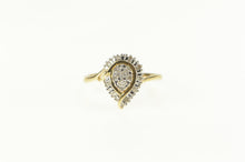 Load image into Gallery viewer, 10K Pear Diamond Cluster Baguette Halo Ring Yellow Gold