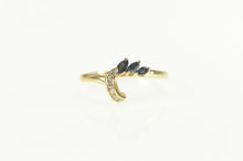 Load image into Gallery viewer, 14K Marquise Sapphire Diamond Wrap Wedding Ring Yellow Gold