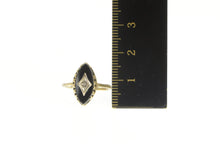 Load image into Gallery viewer, 10K Marquise Black Onyx Diamond Accent Statement Ring Yellow Gold