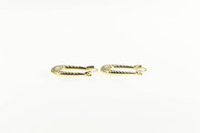 Load image into Gallery viewer, 10K Scalloped Twist Design Oval Hoop Earrings Yellow Gold