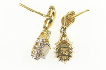 Load image into Gallery viewer, 14K Oval Natural Opal Diamond Halo Dangle Earrings Yellow Gold