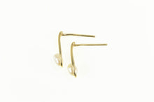 Load image into Gallery viewer, 14K Pearl Tear Drop Dangle Classic Statement Earrings Yellow Gold