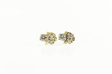Load image into Gallery viewer, 14K Diamond Cluster Wavy Accent Stud Earrings Yellow Gold