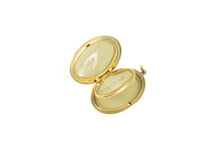 Load image into Gallery viewer, 14K Ornate Engraved Floral Diamond Photo Locket Pendant Yellow Gold