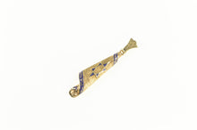 Load image into Gallery viewer, 14K Enamel Star of David Jewish Scroll Mezuzah Pendant Yellow Gold