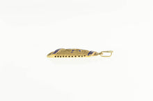 Load image into Gallery viewer, 14K Enamel Star of David Jewish Scroll Mezuzah Pendant Yellow Gold