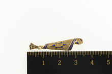 Load image into Gallery viewer, 14K Enamel Star of David Jewish Scroll Mezuzah Pendant Yellow Gold