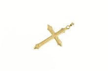 Load image into Gallery viewer, 14K Retro Textured Cross Christian Faith Pendant Yellow Gold