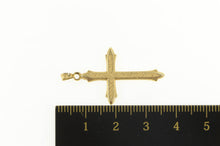 Load image into Gallery viewer, 14K Retro Textured Cross Christian Faith Pendant Yellow Gold