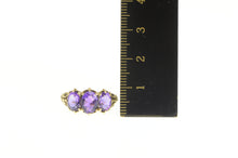 Load image into Gallery viewer, 10K Victorian Amethyst Filigree Statement Ring Yellow Gold