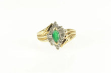 Load image into Gallery viewer, 14K Marquise Emerald Diamond Halo Engagement Ring Yellow Gold