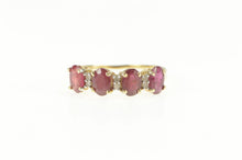 Load image into Gallery viewer, 14K Oval Natural Ruby Diamond Accent Band Ring Yellow Gold