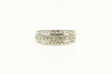 Load image into Gallery viewer, 10K Ornate Diamond Mom Cut Out Filigree Band Ring White Gold