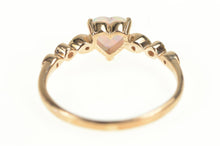 Load image into Gallery viewer, 14K Heart Syn. Opal Diamond Accent Scalloped Ring Rose Gold