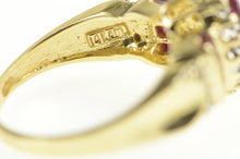 Load image into Gallery viewer, 14K Marquise Ruby Diamond Halo Statement Ring Yellow Gold